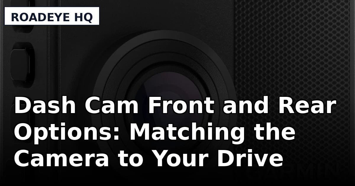 Dash Cam Front and Rear Options: Matching the Camera to Your Drive