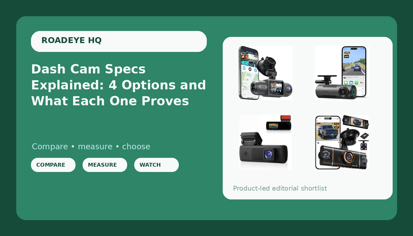 Dash Cam Specs Explained: 4 Options and What Each One Proves