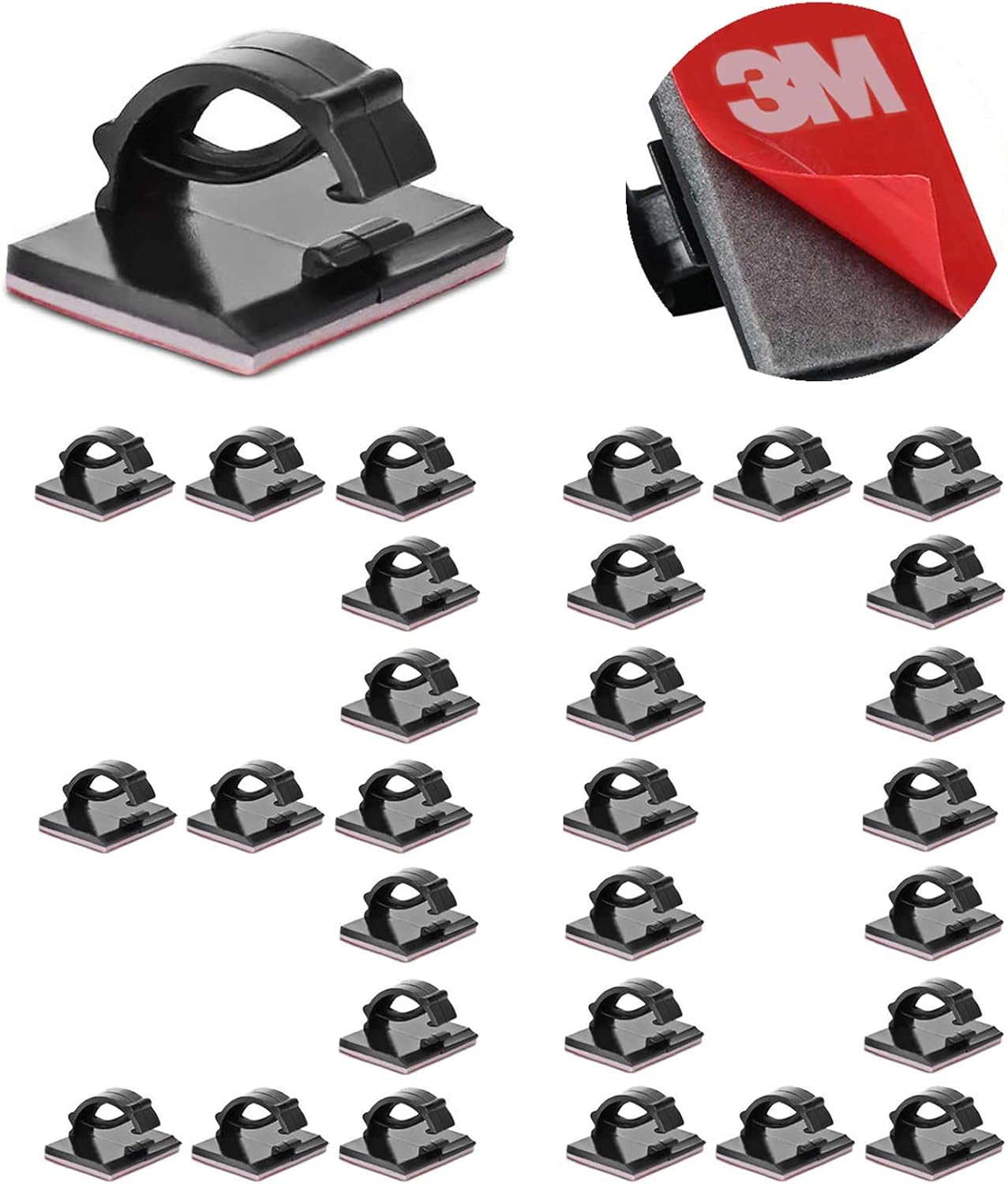 Cable Clips Self with 3M Adhesive (B086RRTBLW)