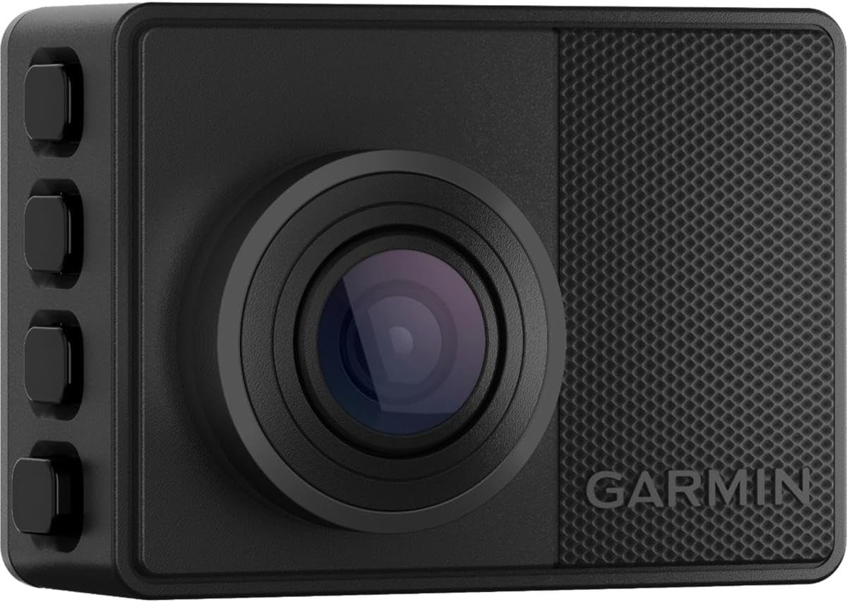 Garmin Dash Cam 67W, 1440p and Extra-Wide 180-degree FOV, Monitor Your Vehicle While Away with Connected Features, Voice Control, Compact and Discreet, Includes Memory Card
