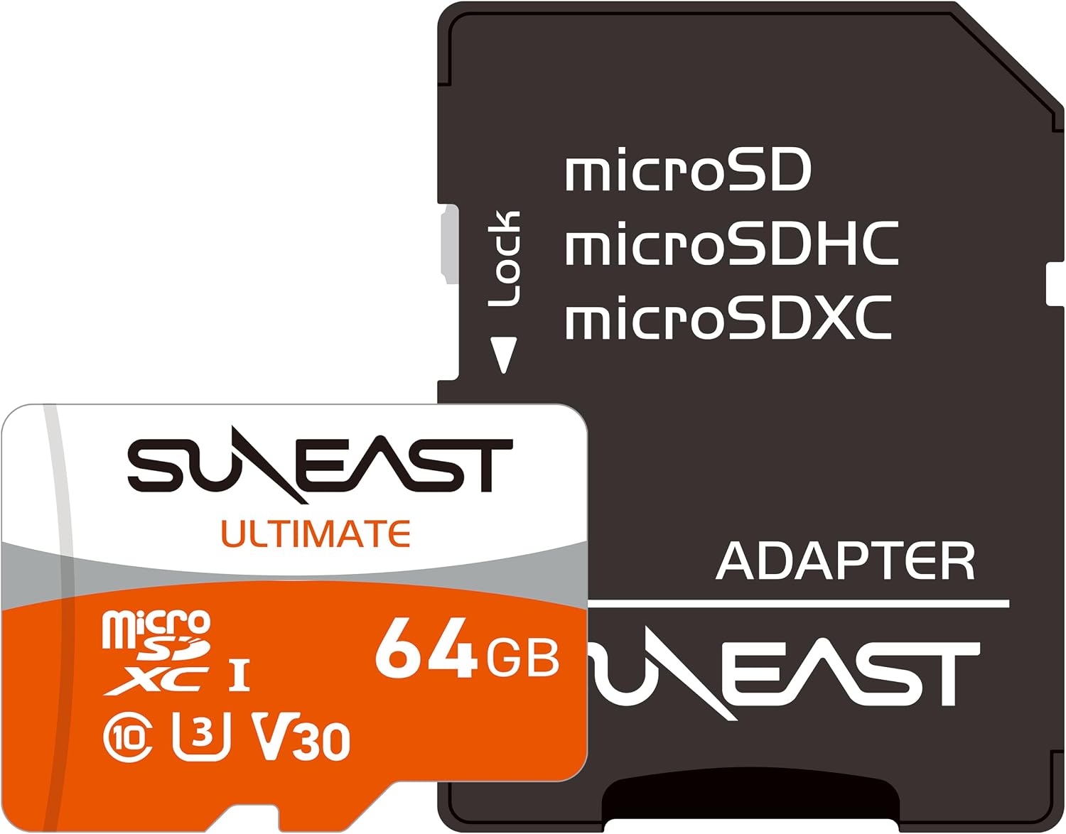 SUNEAST 64GB(1Pack) Micro SDXC Memory Card with SD Adapter