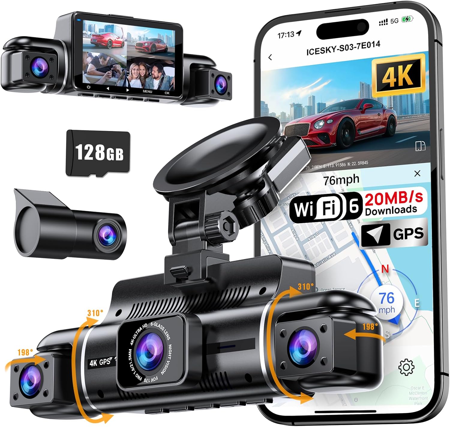 Icesky 4K Dash Cam (B0GX6YD73K)