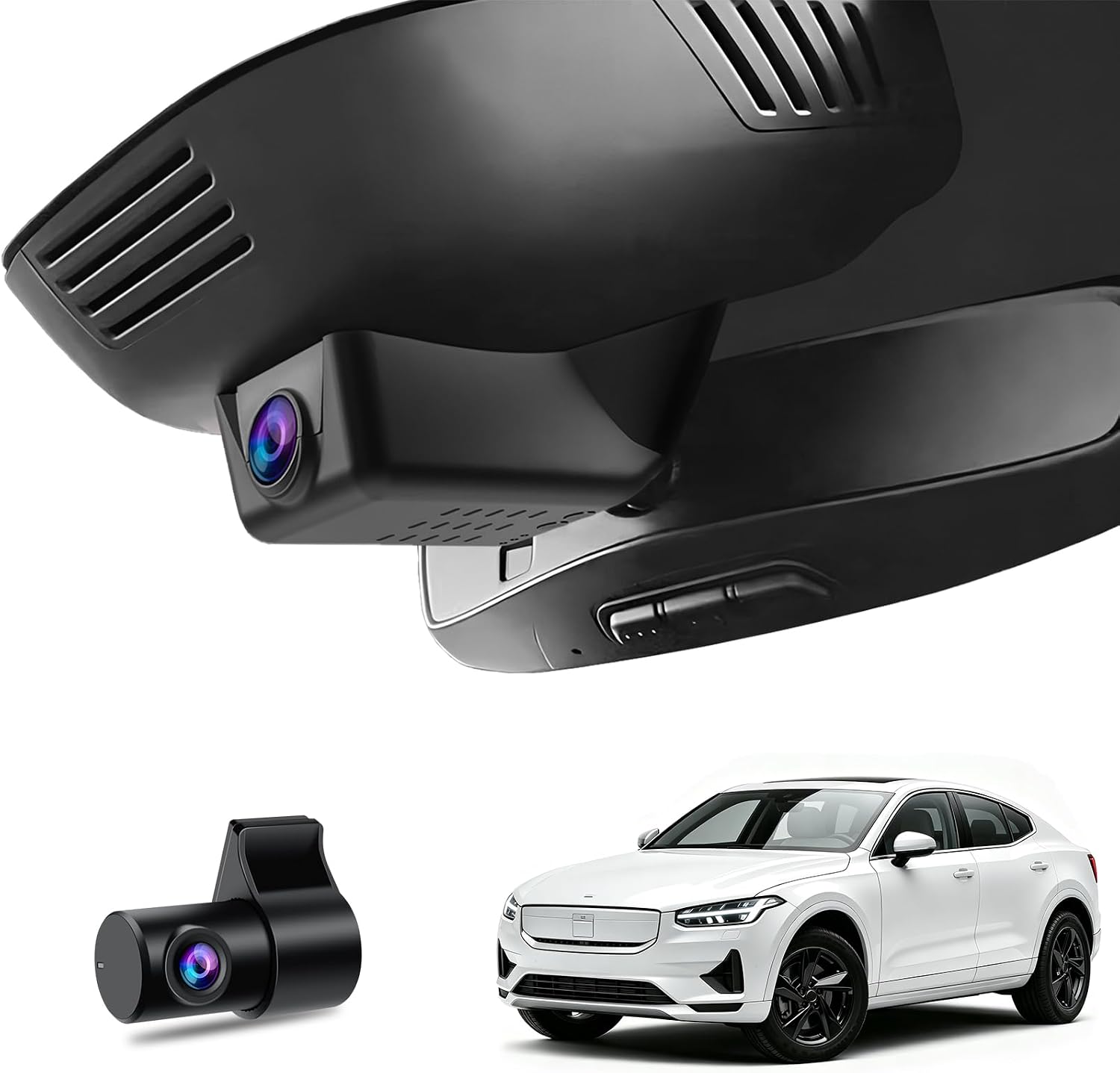 4K+1080P Dash Cam Front and Rear for Volvo Polestar 2 2021-2026, OEM Look
